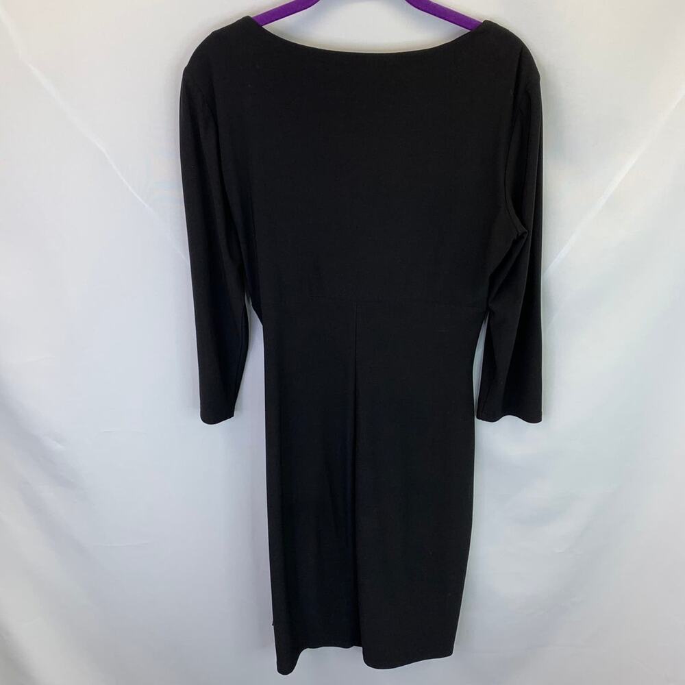Lauren Ralph Lauren Classic Black 3/4 Sleeve Midi Dress Women's size 12 - Picture 5 of 7